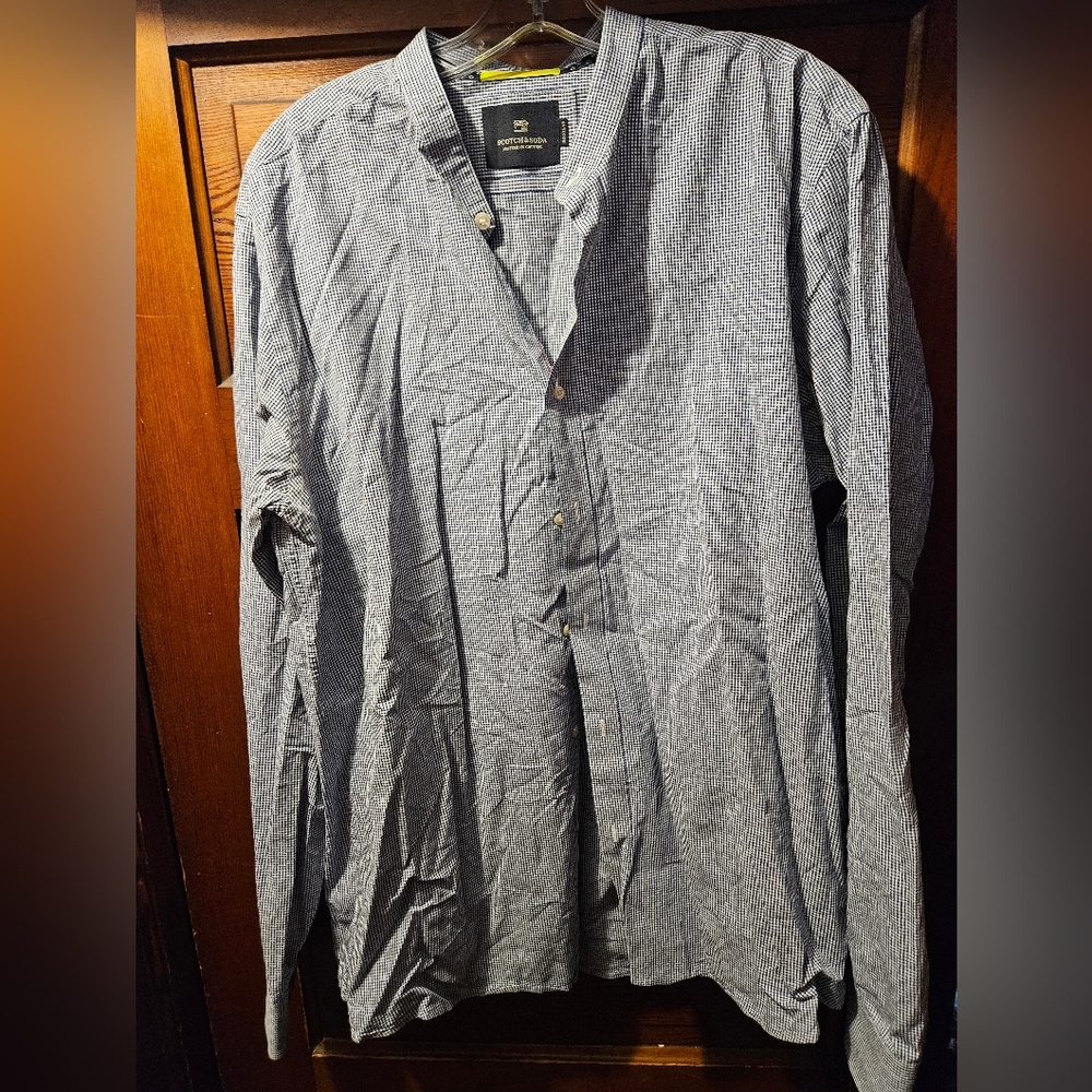 Scotch & Soda Navy and White Checkered Shirt